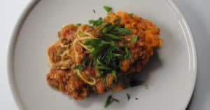 Bolognese With Veg & Sweet Potato Mash Recipe Fb