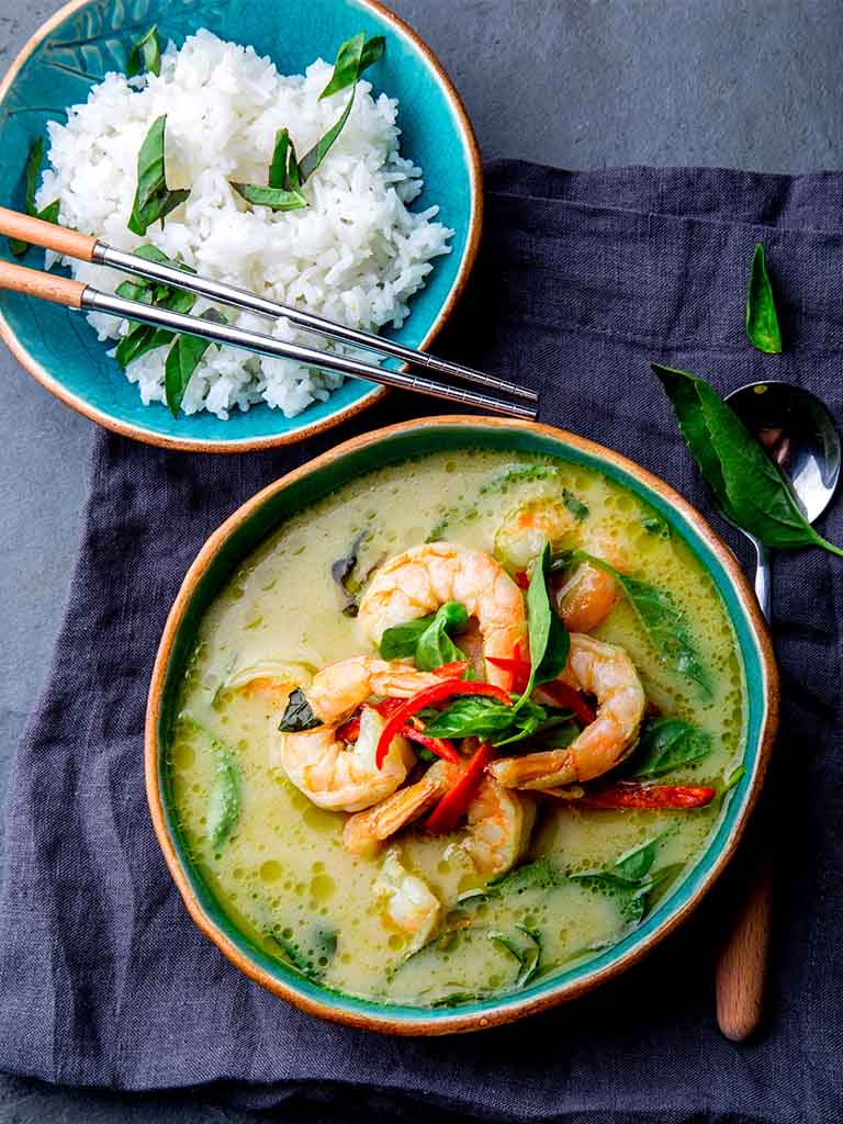 Thai Green Curry with Prawns - No onion or garlic - The Healthy Gut