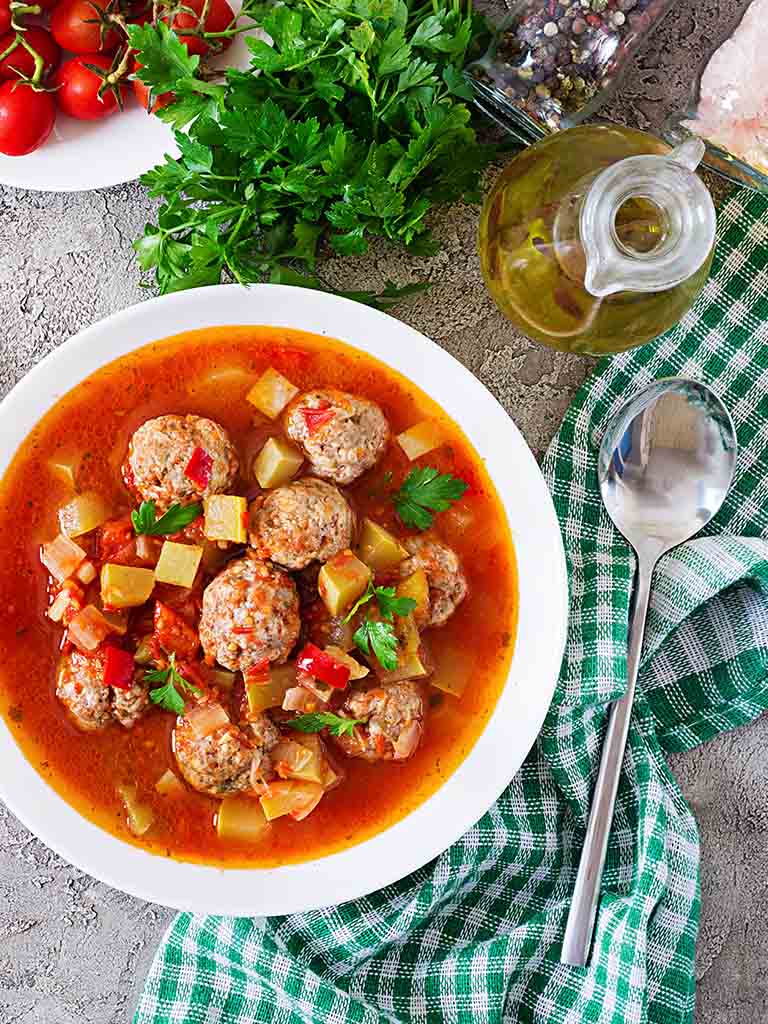 Tomato And Meatball Soup The Healthy Gut